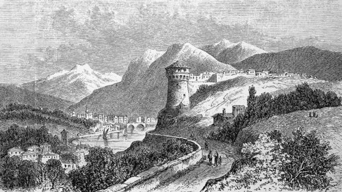 Roveredo, Rovereto in Trento, Italy, in 1880, Historical, digital reproduction of an original from