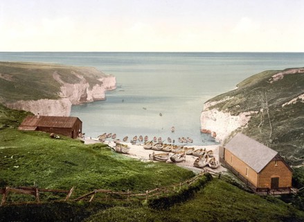 Flamborough Head is a peninsula 13 km long on the North Sea coast of Yorkshire, England, Historic,