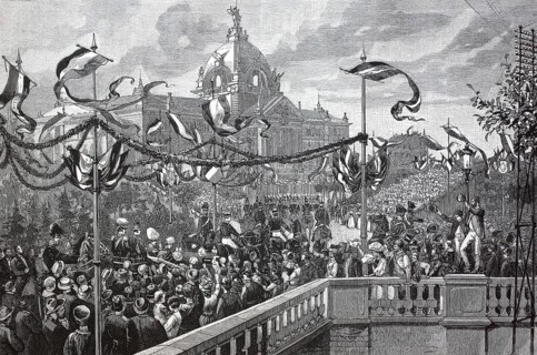 The entry of the German imperial couple into Strasbourg, homage of the Alsace-Lorraine in front of