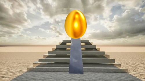 Symbolic image, golden egg, gold as an investment, soft currency, security, risk, stock market,