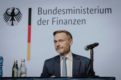 Christian Lindner (FDP), Federal Minister of Finance, photographed during the press conference on