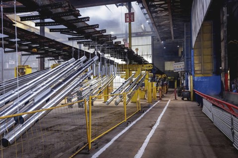 The factory hall of a surface finishing factory of the Coatinc Company in Siegen, 22/08/2024