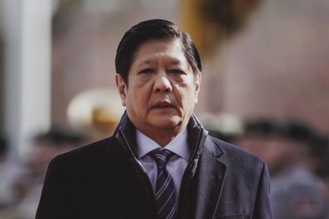 Ferdinand Marcos Jr, President of the Philippines, photographed during a joint meeting with Olaf