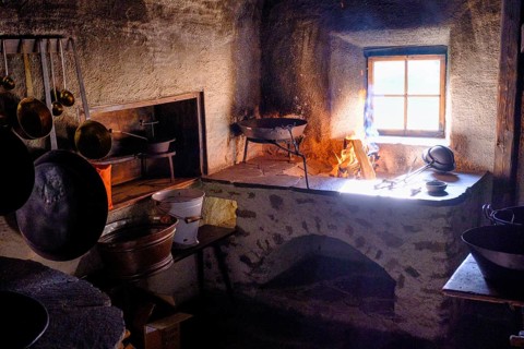 Kitchen, oven, fire, South Tyrolean Folklore Museum, Dietenheim, Freilchtmuseum, Pustertal, South