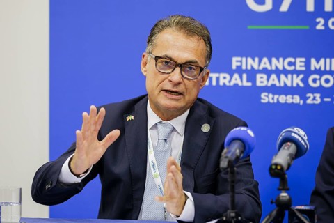 G7 Finance Ministers Meeting in Stresa. President of the Federal Bank Joachim Nagel. Stresa, 24.05