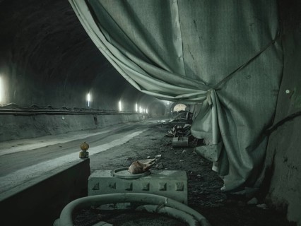 Tunnel section in construction lot H41 in the Sill Gorge, Brenner Base Tunnel, Tyrol, Austria,