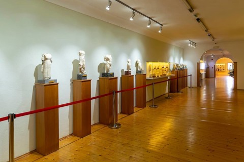 Interior of archaeology museum, Apollonia Archaeological Park, Albania, Europe