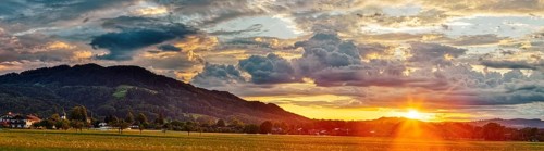 Bad Feilnbach, Sunset, Bavaria, Germany, Europe