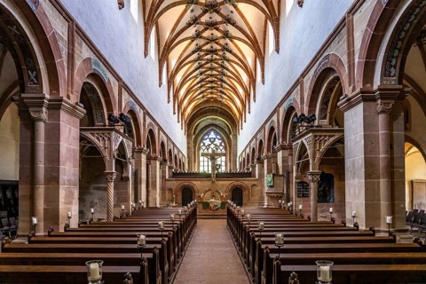 Interior of the monastery church, Maulbronn Monastery, Maulbronn, Baden-Württemberg, Germany,