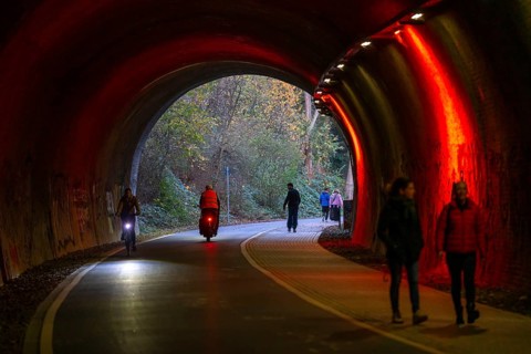 The Nordbahntrasse, a cycle path, footpath, on a former 22 KM long railway line, along the