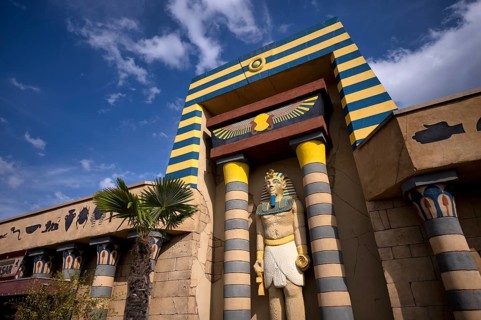 Temple, Land of the Pharaohs, Egypt, LEGOLAND theme park, Germany, Günzburg, Bavaria, Germany,