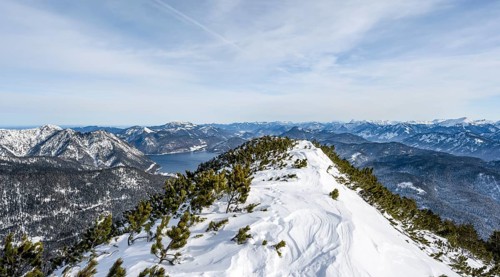 Summit of the Simetsberg, mountain panorama, Estergebirge, Bavarian Prealps, Bavaria Germany