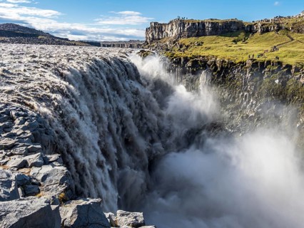 Waterfall Dettifoss, east side, Iceland, Europe