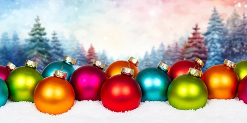 Christmas card for Christmas with forest in the background card and text free space Copyspace