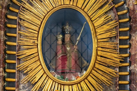 Madonna of the Maria Klobenstein pilgrimage chapel near the Entenlochklamm gorge, Kössen, Tyrol,