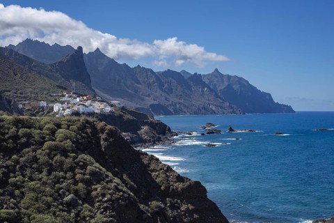 The village of Taganana, Tagana Valley, Barranco de la Iglesia, Anaga Mountains, Las Montanas de