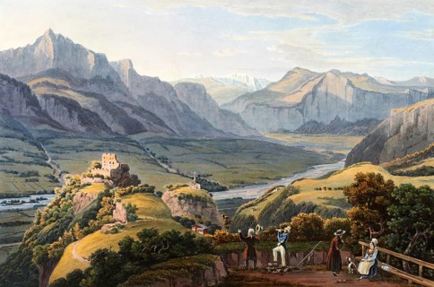 View of Mount Tabor, taken from Pfeffers Monastery in the direction of Pretigau, Canton of St.