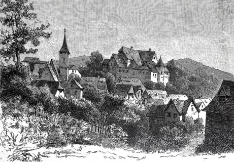 Henfenfeld in 1890, district of Nürnberger Land, Middle Franconia, Bavaria, Germany, digital