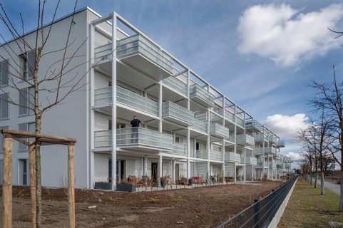 Modern residential buildings in the new Hubland residential area, built on the site of the former
