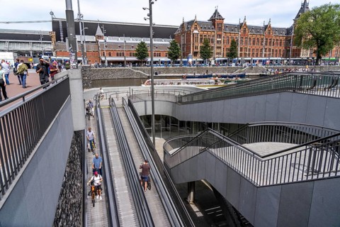New bicycle car park at Amsterdam Central Station, Stationsplein, space for around 7000 bicycles,