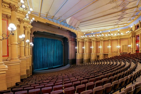 Auditorium, hall, interior view of the Richard Wagner Festival Theatre of the Bayreuth Festival on