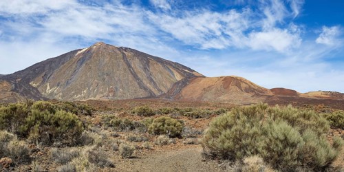 El Teide National Park, behind it the Pico del Teide, 3715m, World Heritage Site, Tenerife, Canary