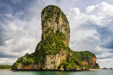 Island landscape near Krabi, stormy sky, thunderstorm, cloudy, weather, sky, storm clouds, nature,