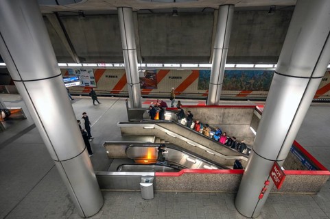 Plärrer underground station, Nuremberg, Middle Franconia, Bavaria, Germany, Europe