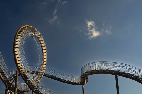 Landmark Tiger & Turtle Magic Mountain by Heike Mutter and Ulrich Genth, walk-in sculpture in the