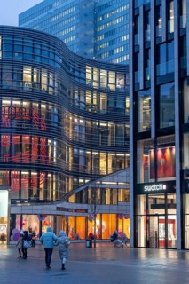 Shops at Schadowplatz, Kö-Bogen Shopping Centre, Breuning, Swatch, Vodafone, in Düsseldorf, North