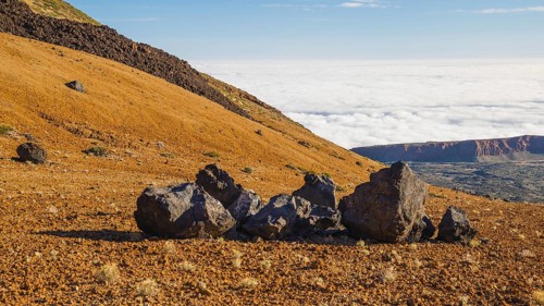 Huevos del Teide, Teide eggs, lava balls, Montana Blanca, Pico del Teide, 3718m, Parque Nacional de