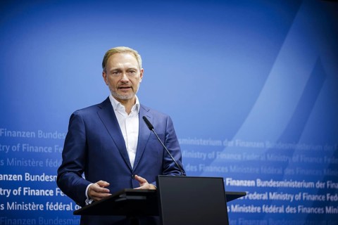 Christian Lindner (FDP), Federal Minister of Finance, gives a press statement at the Ministry of