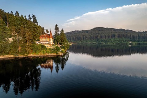 The traditional Seehotel Hubertus at Schluchsee, Black Forest, Baden-Württemberg, Germany, Europe