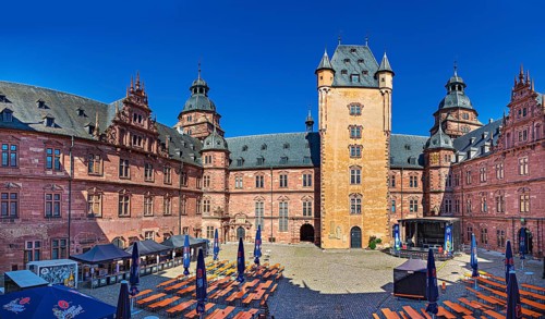 Johannisburg Castle in Aschaffenburg, Bavaria, Germany, Europe
