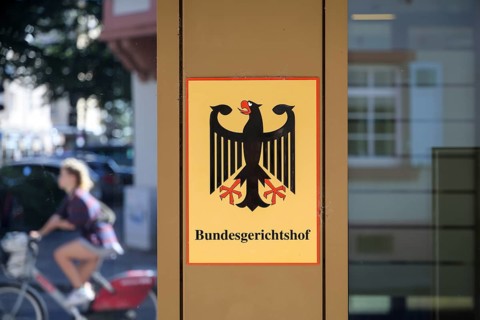 Karlsruhe, Baden-Württemberg, Germany, Federal Court of Justice, sign with the Federal Eagle emblem
