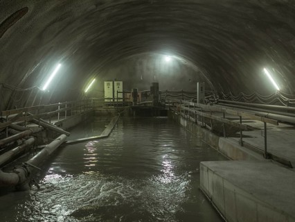 Cistern for pumping out the water in construction lot H53, Brenner Base Tunnel, Tyrol, Austria,