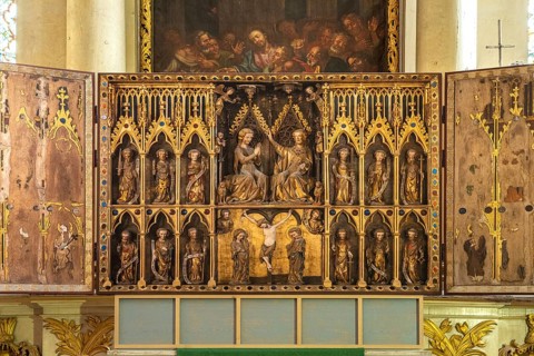 Baroque altar of the Havelberg Cathedral of St Mary, Havelberg, Saxony-Anhalt, Germany, Europe