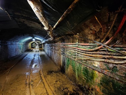Underground, tunnels in the visitor mine, Rammelsberg ore mine, UNESCO World Heritage Site, Goslar,