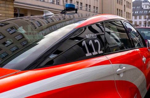 The current electric cars of the Berlin fire brigade, Berlin, Germany, Europe