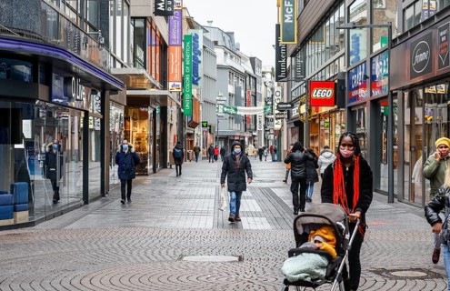 Cologne, North Rhine-Westphalia, Germany - Cologne city centre in times of the corona crisis during