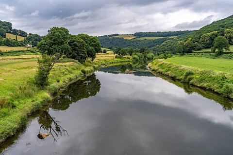 Landscape in the Wye Valley, Monmouth, Wales, Great Britain