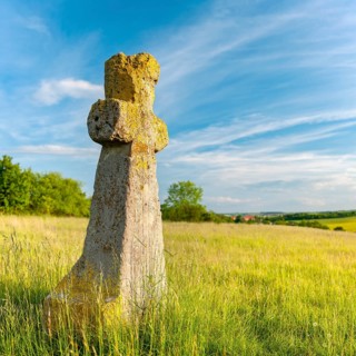Medieval stone cross, murder cross, atonement cross, Freyburg (Unstrut), Saxony-Anhalt, Germany,