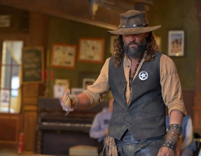 Western actor (sheriff) in the western village Fort Bravo or Texas Hollywood, Almeria, Spain,