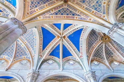 Abbey church interior, Certosa di Pavia monastery, Certosa di Pavia, Lombardy, Italy, Europe