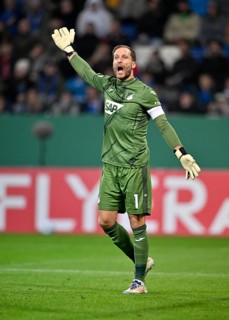 Goalkeeper Oliver Baumann TSG 1899 Hoffenheim (01) Gesture Gesture shouts, screams, DFB Cup,