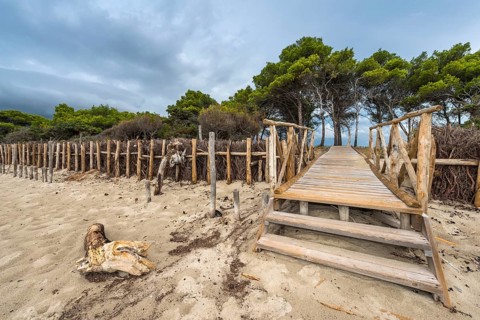 Empty beach, jetty, gloomy sky, weather, clouds, stormy, stormy, coast, Mediterranean,