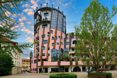 Green citadel, Magdeburg, Saxony Anhalt, Germany, Europe