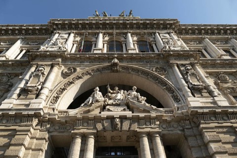 Palazzo di Giustizia, Palace of Justice, Prati district on the banks of the Tiber, Rome, Italy,