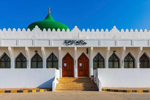 The main entrance to the mosque of Taqah, Dhofar Province, Arabian Peninsula, Sultanate of Oman