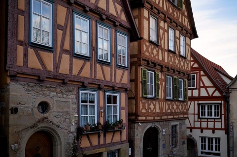 Row of houses, former deaconry, half-timbered houses, Schiller town of Marbach am Neckar,